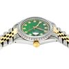 Image 3 : Rolex Men's Two Tone Green Vignette String Diamond 36MM Datejust Wristwatch