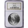 Image 1 : 1923 $1 Peace Silver Dollar Coin NGC MS65
