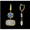 Image 2 : 14KT Yellow Gold Ladies Gemstone Dangle Earrings