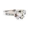 Image 1 : 18KT White Gold 0.55 ctw Diamond Ring