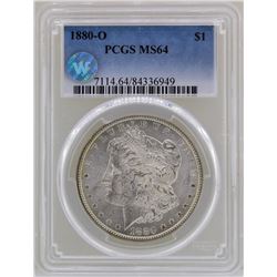 1880-O $1 Morgan Silver Dollar Coin PCGS MS64