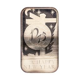 1975 Happy New Year Madison Mint 1 oz .999 Fine Silver Art Bar