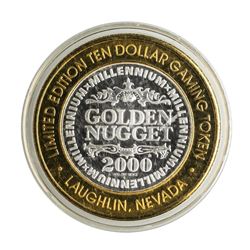 .999 Silver Golden Nugget Laughlin, Nevada $10 Casino Limited Edition Gaming Tok