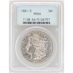 1881-S $1 Morgan Silver Dollar Coin PCGS MS64