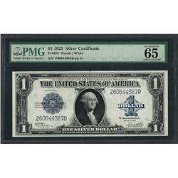 1923 $1 Silver Certificate Note Fr.238 PMG Gem Uncirculated 65EPQ