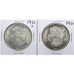 Lot of 1921 & 1921-D $1 Morgan Silver Dollar Coins