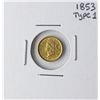 Image 1 : 1853 $1 Type 1 Liberty Head Gold Dollar Coin