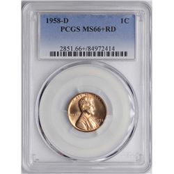 1958-D Lincoln Wheat Cent Coin PCGS MS66+RD
