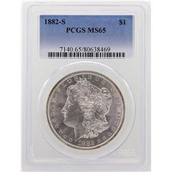 1882-S $1 Morgan Silver Dollar Coin PCGS MS65