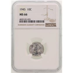 1945 Mercury Dime Coin NGC MS66