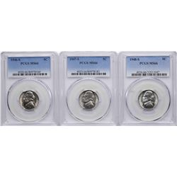 Lot of 1946-S to 1948-S Jefferson Nickel Coins PCGS MS66