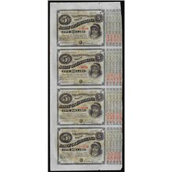 Uncut Sheet of (4) State of Louisiana Baby Bond Obsolete Notes