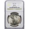 Image 1 : 1923 $1 Peace Silver Dollar Coin NGC MS65