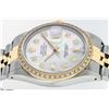 Image 6 : Rolex Men's Two Tone 14K Mother Of Pearl Baguette Diamond Datejust Wristwatch