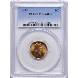 1941 Lincoln Wheat Cent Coins PCGS MS66RD