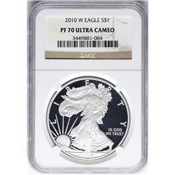2010-W $1 American Silver Eagle Proof Coin NGC PF70 Ultra Cameo