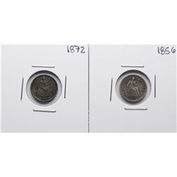 Lot of 1856 & 1872 Liberty Seated Half Dime Coins