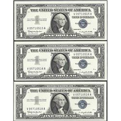 Lot of (3) Consecutive 1957B $1 Silver Certificate Notes