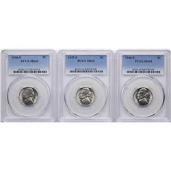 Lot of 1946-S to 1948-S Jefferson Nickel Coins PCGS MS65