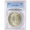 Image 1 : 1887 $1 Morgan Silver Dollar Coin PCGS MS63