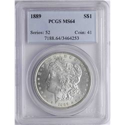 1889 $1 Morgan Silver Dollar Coin PCGS MS64