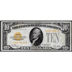 1928 $10 Gold Certificate Note