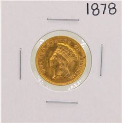1878 $3 Indian Princess Head Gold Coin