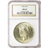Image 1 : 1924 $1 Peace Silver Dollar Coin NGC MS65