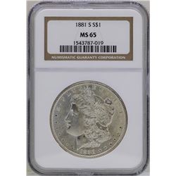 1881-S $1 Morgan Silver Dollar Coin NGC MS65