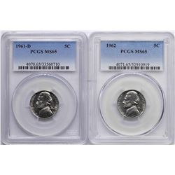 Lot of 1961-D & 1962 Jefferson Nickel Coins PCGS MS65