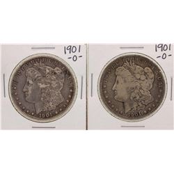 Lot of (2) 1901-O $1 Morgan Silver Dollar Coins