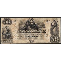 1800's $50 Canal Bank New Orleans Obsolete Note