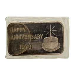 1973 Happy Anniversary Crabtree Mint Paradise, California 1 oz .999 Fine Silver