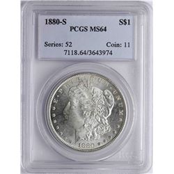 1880-S $1 Morgan Silver Dollar Coin PCGS MS64