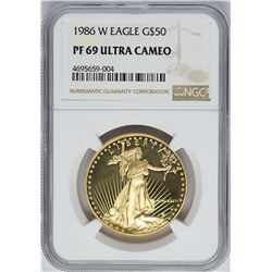 1986-W $50 American Gold Eagle Coin NGC PF69 Ultra Cameo