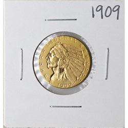 1909 $5 Indian Head Half Eagle Gold Coin