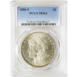 1880-S $1 Morgan Silver Dollar Coin PCGS MS63