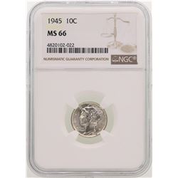 1945 Mercury Dime Coin NGC MS66