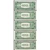 Image 2 : Lot of (5) 1935F $1 Silver Certificate Notes