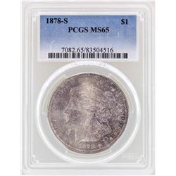 1878-S $1 Morgan Silver Dollar Coin PCGS MS65