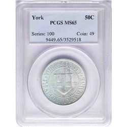 1936 York County, Maine Tercentenary Commemorative Half Dollar Coin PCGS MS65