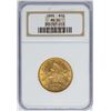 Image 1 : 1895 $10 Liberty Head Eagle Gold Coin NGC MS62