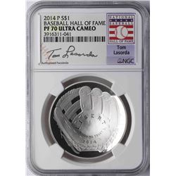 2014-P $1 Baseball Hall of Fame Coin NGC PF70 Ultra Cameo Tom Lasorda
