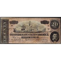 1864 $20 Confederate States of America Note