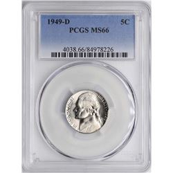1949-D Jefferson Nickel Coin PCGS MS66