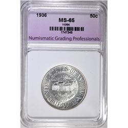 1936 YORK HALF DOLLAR, NGP GEM BU