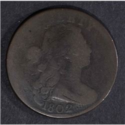 1802 DRAPED BUST LARGE CENT, G/VG