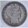 Image 1 : 1907-O BARBER HALF DOLLAR, FINE