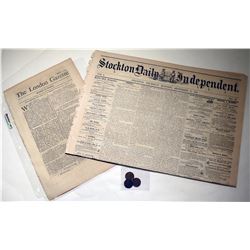REVOLUTIONARY/CIVIL WAR ERA NEWSPAPER & TOKEN LOT
