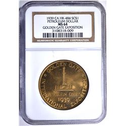 1939 CA HK-484 SO CALLED DOLLAR, NGC MS-64